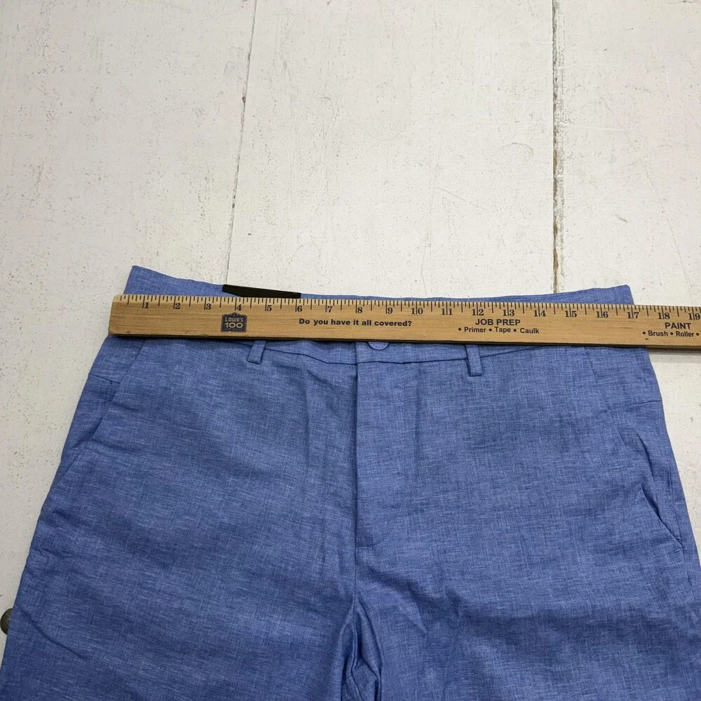 Banana Republic Shorts Mens 33 Blue Chino Core Temp Linen Blend 9 Inseam Casual